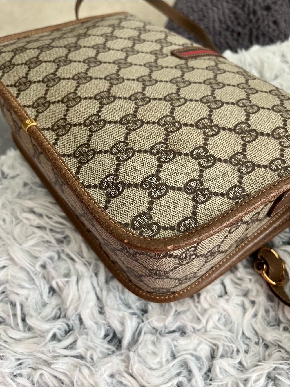Gucci Beige and Brown Monogram Messenger Bag - Picture 10 of 12